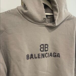 Balenciaga Taupe pixel logo Men's Hoodie